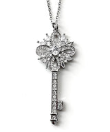 Fancy silver key necklace