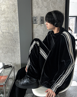 トラックフェレンディベルベットベロアテープジップアップ