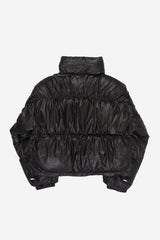 パイピングシャーリングハイネックショートパッディドジャンパー