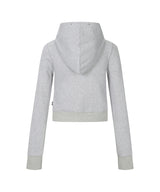 DIAGONAL PATCHED HOODED ZIP-UP_GREY