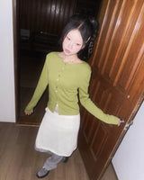 (2color) Fold-Over Waist Slim Pants