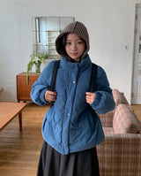 Mofui String Corduroy Padding Jumper