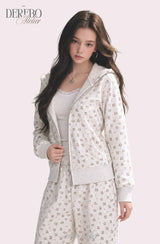 Floral Loose Hoodie Training Set(PANTS)