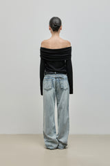 Buckle Denim Pants