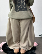 dini side pintuck balloon wide long pants 🖤🩷🩶4 COLOR