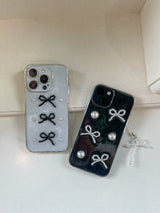 [made] Pearl Ribbon Ballet Core Glitter Resin Cell Phone Case