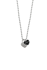 Black heart ball necklace