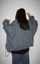  SHIRRING SLEEVED MA-1_GRAY