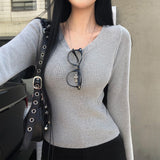 [BELLIDE MADE] River, Vネックスリムベーシックロングスリーブニットウェア