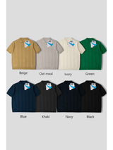 LMN Pure Cable Button Collar Short Sleeve Knitwear (8 colors)