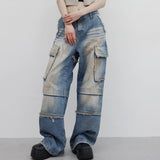 (Unisex) バイソンカーゴワイドデニム