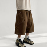 Shich banding diagonal pocket stitch Bermuda pants (4 colors)