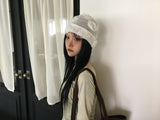 thin flower knit hat