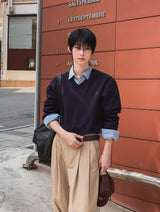 Ruin Shoulder Line V-Neck Knit