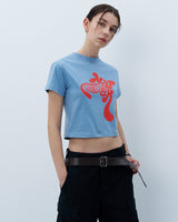 TWISTED LOGO CROP TSHIRT-BLUE