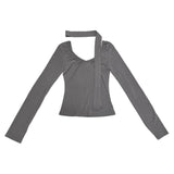 Muffler v neck T