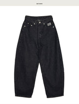 [ back embroidery ] conti dark denim wide pt