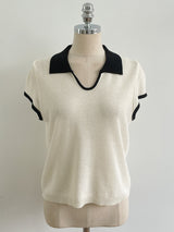 Cooly V Color Matching Collar Knit