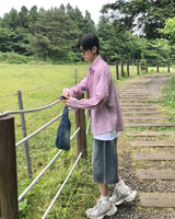 ラスチェックリネンシャツ