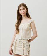 CUDDLY SLEEVELESS TOP / BEIGE