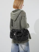 (UNISEX) ダイメッシュフードジップアップニット