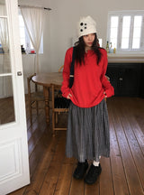 Heyo Check Banding Long Skirt