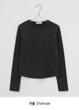 Higet Peach Fuzz Color Basic Long Sleeve Tee