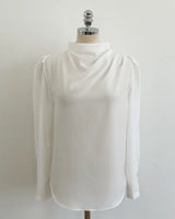 Nubet Half-Neck Drape Puff Blouse