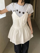 デイジーポップフラワープリントステッチTシャツ