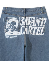 Cartel Back Printing Denim Pants