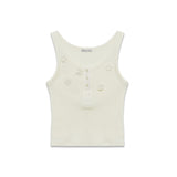 Beads Lip Sleeveless (Cream)