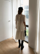 Sheer back ribbon blouse