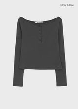 [MADE] Hibe Henley Neck Long Sleeve Top