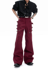 Deconstructed Zip Flare Pants