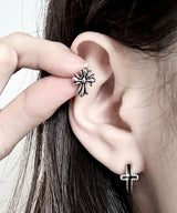 Silver Cross Piercing 2PCS