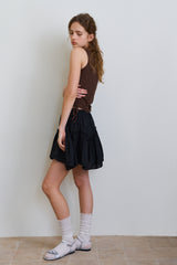 Wave frill skirt_black