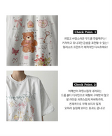 3st Digital Printed Short Sleeve T-Shirt #TeddyBear #Ballerina #Ribbon