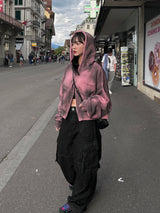 ユニセックスタイダイオーバーフーデッドジップアップ2C