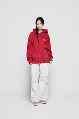 24FW スノーベア フーディー ダークレッド