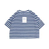 ワイドクロップインディゴストライプショートスリーブTシャツ (FOR WOMAN)_SYS7TS59BU