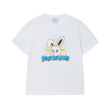 25SSナインティーズレトロバニーウーマンショートスリーブTシャツ ホワイト