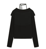 Halter Strap Long Sleeve / Black