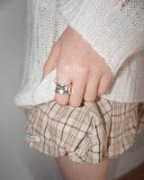 [925SILVER] STARRY CREAM STAR PATTER RING