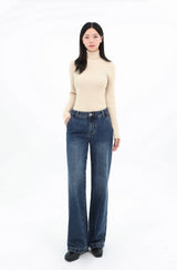MID WAIST SLIM WIDE LEG DENIM code 26019