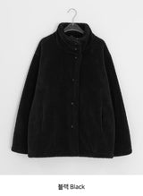 Vilkans High Neck Wool Half Coat