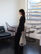 ONE-SHOULDER ELASTIC T (BLACK)