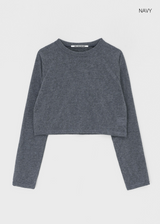 [MADE] Bessian Summer Knit Feel Crop Long Sleeve T-shirt