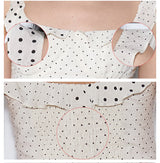 rirri 25SS New Arrival Polka Dot Slim-Fit Resort-Style Flounce Hem Dress