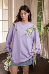 ボタニカルエンブロイダリー長袖Tシャツ