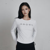 C SQUARE STUD SLIM FIT T-SHIRT_WHITE